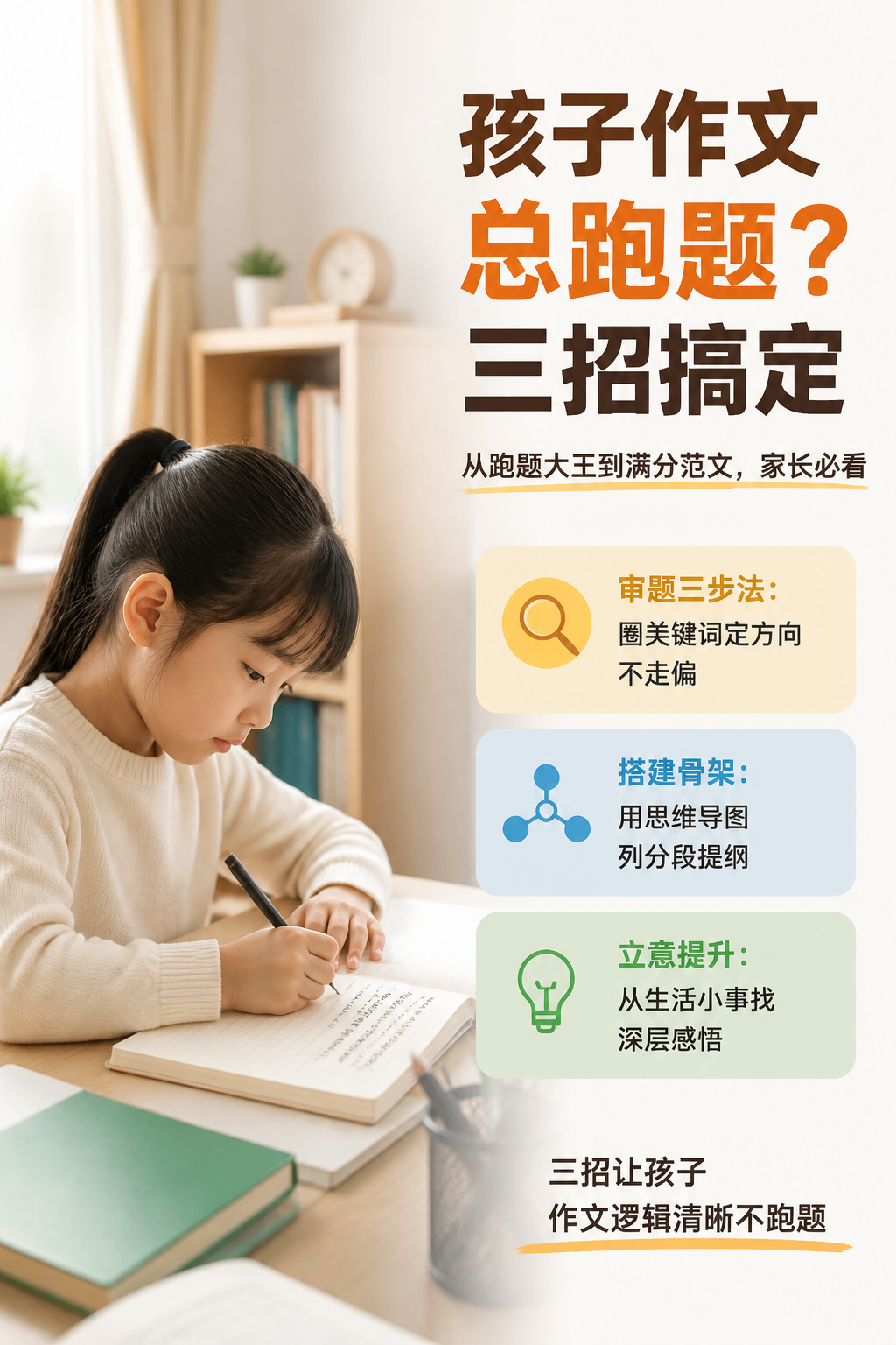 孩子作文总跑题？三招搞定